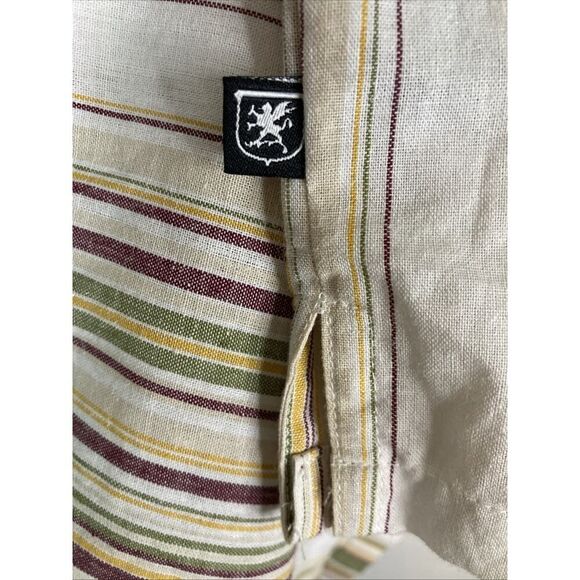 Stacy Adams Short Sleeve Button Down Shirt Mens 5XL Linen Cotton Striped Logo - Picture 4 of 10